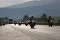 Group of motocycle riders on the road in the beginning of moto season Ã¢â¬â near by Sofia, Bulgaria, may 14, 2008